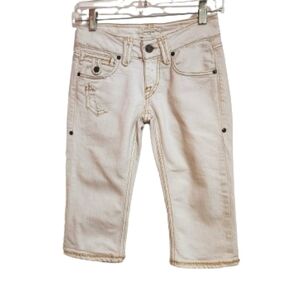 Taverniti So Jeans Janis Low Waist Denim Jorts Shorts White 24